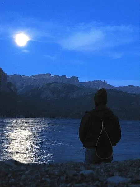 User submitted picture: An angler under the full ...